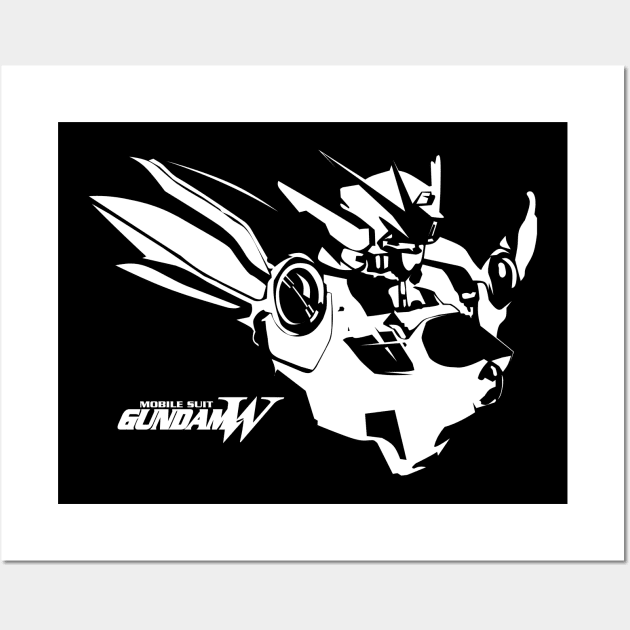 Wing Zero Custom Silhouette White Wall Art by Pakyu Pashion